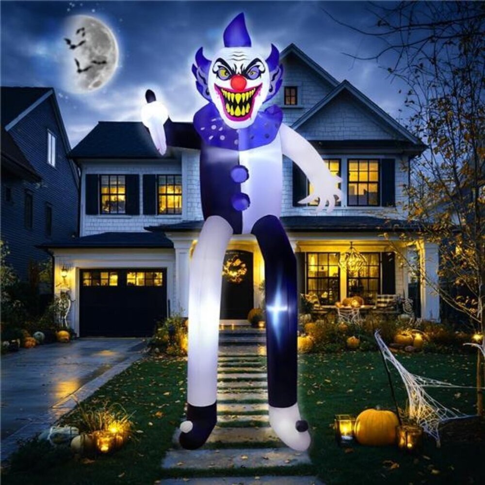 Creepy Clown Halloween Inflatable 9FT Tall LED Lights